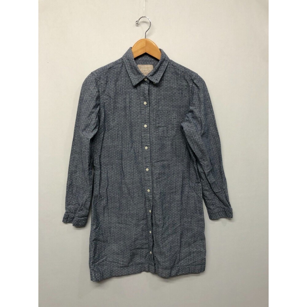 Banana Republic Women Long Sleeve Button Tunic Shirt Top Size 8 Cotton B319 -13